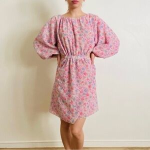 LPA Katie Devon Pink Floral Open Back Mini Dress SZ M